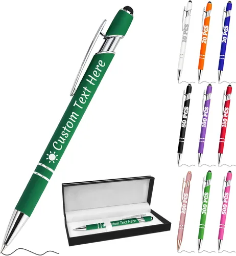 Miniatura 106 de Bolígrafos personalizados con grabado de nombre personalizado, bolígrafos de punta de lápiz con punta de lápiz personalizada, bolígrafos de Azul