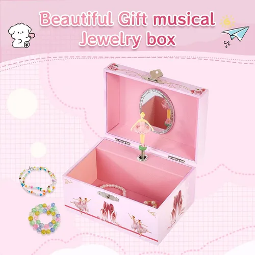 Miniatura 3 de Joyero musical de bailarina con bailarina giratoria para niñas, juguetes para niños, caja de música, para edades de 3 a 10 años, regalos