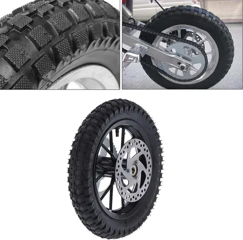 Miniatura 2 de Acouto Rueda trasera de bicicleta de bolsillo de 12.5 x 2.75 pulgadas para Coolster de 2 tiempos Mini Dirt Bike QG50 rueda trasera neumático llanta