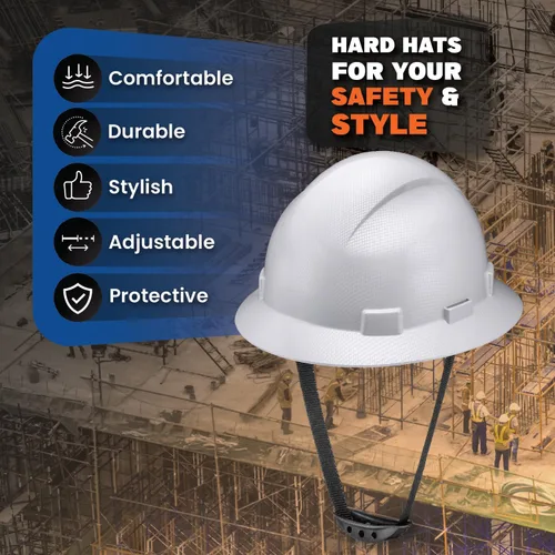 Miniatura 2 de Casco de construcción OSHA de ala completa con diseño de tatuaje/calavera, acabado mate, con suspensión de 6 puntos Fibra de carbono gris claro
