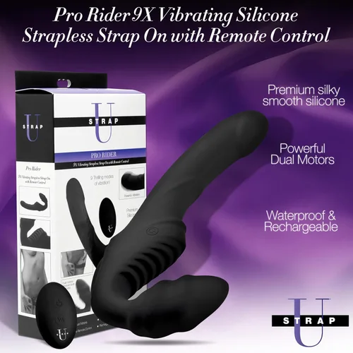 Miniatura 2 de Pro Rider 9X Correa de silicona vibratoria sin tirantes con control remoto