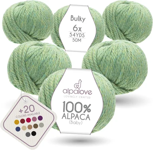 Miniatura 16 de Set de Lana Abultada (6 x 50 g) Súper Suave de Alpaca Bebé para Tejer Antracita 300 Metros