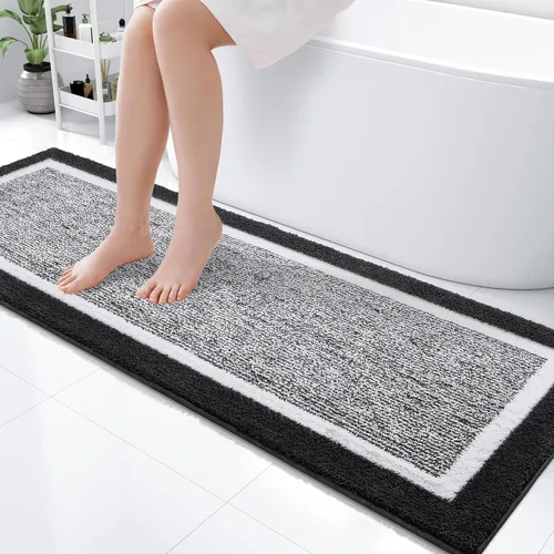 Miniatura 74 de OLANLY Alfombras de baño 24x16, tapete de baño de microfibra extra suave y absorbente, antideslizante, lavable a máquina, alfombra de baño esponjosa