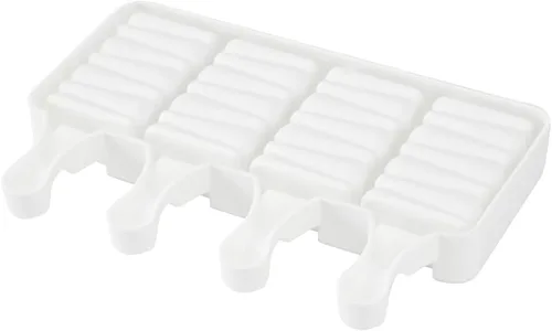 Miniatura 2 de Pastry Tek - Moldes para paletas de 4 cavidades, 10 moldes rectangulares para tartas, flexibles, congelables, de silicona blanca, fáciles