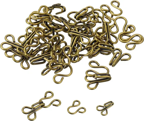 Miniatura 7 de uxcell Juego de ganchos de costura y cierre de ojos para ropa, pantalones, falda, vestido, brasier, costura, manualidades Negro oscuro