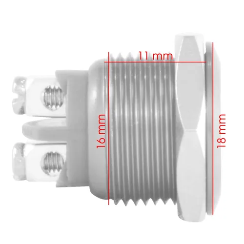 Miniatura 3 de JacobsParts Interruptor de arranque momentáneo pulsador circular de metal plateado para orificio de corte de panel de 1/2" (12mm) de diámetro