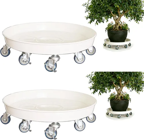 Miniatura 9 de SIAMO Carrito de plantas resistente de 14 pulgadas (capacidad de 400 libras), ruedas giratorias con cerradura antiarañazos, platillo rodante