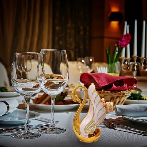 Miniatura 8 de Soporte de base de cisne con 6 cucharas de postre de café, organizador de cucharas de café de metal, cucharadita de fruta, postre, cubiertos