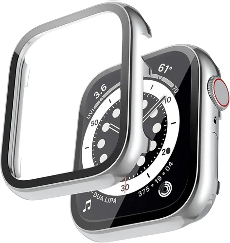 Miniatura 9 de Miimall Funda de metal compatible con Apple Watch de 1.496 pulgadas, protector de pantalla de vidrio templado, sensible al tacto, antiarañazos, a
