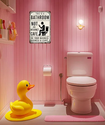 Miniatura 4 de This Is a Bathroom Not an Internet Cafe Sign - Funny Bathroom Wall Art Metal Tin Sign for Home Farmhouse Washroom Decor - Do Your Business & Leave