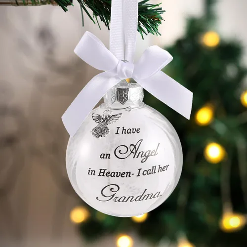 Miniatura 20 de Adornos Conmemorativos de Navidad Bola de Plumas Transparente, Bola de Impresión Boca Abajo 8cm/3.15'' Regalo de Duelo y Condolencia por la Pérdida