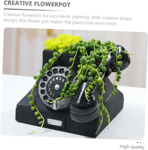 Miniatura 2 de Elegante teléfono flores maceta creativa decoración para oficina en casa resina