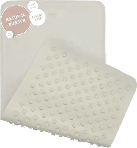 Miniatura 7 de HEVEA Tapete de baño ondulado de goma natural, largo, 28 x 16 pulgadas, tapete antideslizante para ducha y bañera con 388 ventosas, sin plástico