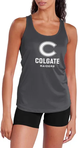 Miniatura 239 de Camiseta deportiva sin mangas oficial de la NCAA Collegiate para mujer, con espalda cruzada, logotipo primario, colección carbón