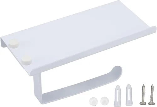 Portarrollos de papel higiénico, soporte de papel higiénico de baño, soporte de papel higiénico de montaje en pared con estante, estante de acero