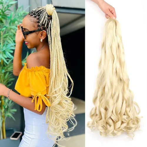 Miniatura 62 de Cabello rizado francés trenzado de 10 pulgadas, color 4, cabello rizado preestirado, 8 paquetes de trenzas de ganchillo de rizo francés para trenzas