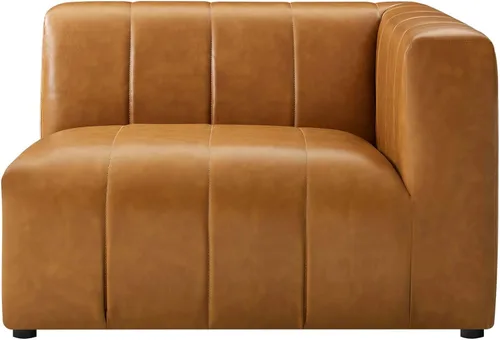 Miniatura 7 de Modway EEI-4513-TAN Bartlett - Sofá biplaza de cuero vegano de 2 piezas, color marrón