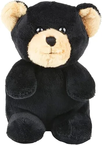 Miniatura 2 de Gorro de animal del zoológico, suave y acogedor animal de peluche con ojos de plástico duro para niños, 5 pulgadas (gorro de oso negro)