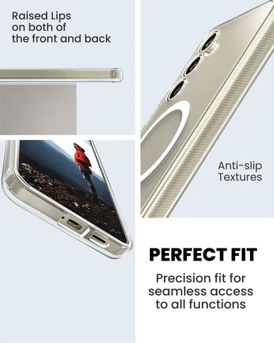 Miniatura 4 de CaseBorne Slim Series - Funda compatible con Samsung Galaxy S24 Plus, combo 3 en 1, cubierta magnética híbrida ultra transparente, con protector