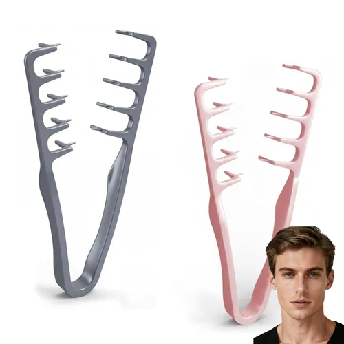 Miniatura 8 de Peine de textura, 2025 mejorado para dar volumen al cabello con dientes anchos, aparatos de peinado de textura esponjosa para hombre Gris
