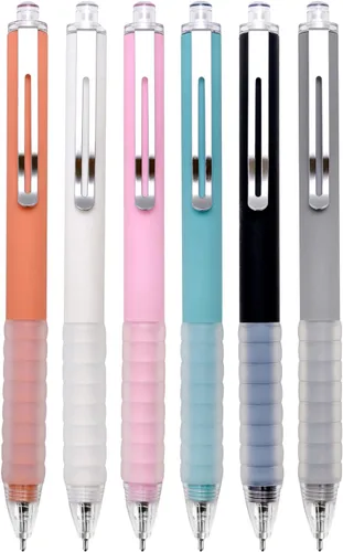 Miniatura 11 de Linbsunne Bolígrafos de punta media de 0.039 in de tinta negra con agarre súper suave para hombres y mujeres, bolígrafos retráctiles de oficina 12