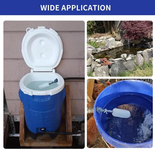 Miniatura 4 de Paquete de 2 válvulas de bola de flotador de brazo ajustable para control automático del nivel de agua en canales de agua para ganado, acuarios