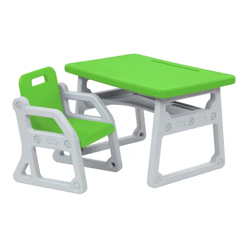 Miniatura 16 de ECR4Kids Escritorio y silla para niños pequeños, muebles para niños, gris/gris claro, 2 piezas