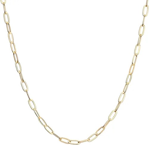PAVOI - Collar ajustable estilo bordillo con eslabones de clip, cuadrado, esfera, cuentas, serpentina, espina de pescado y fígaro, chapado en oro de