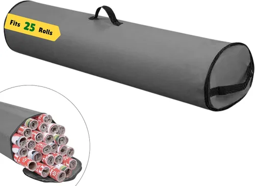 Bolsa de almacenamiento de papel de regalo, organizador de papel de regalo debajo de la cama para almacenar múltiples rollos de papel de regalo,
