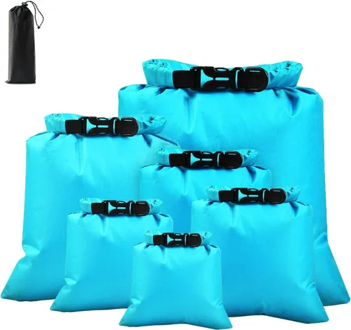 Miniatura 12 de 6 bolsas secas impermeables, bolsas secas ligeras para kayak, impermeables, bolsa impermeable al aire libre para kayak, senderismo, canotaje, 6