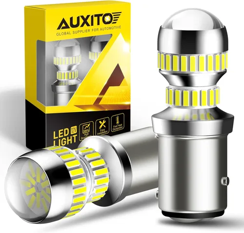 AUXITO Bombilla LED 1157 blanca, superbrillante 2057 2357 7528 BAY15D, bombillas LED para respaldo, señal inversa, intermitente, estacionamiento,