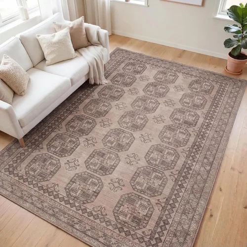 Miniatura 34 de Kuden Alfombra pequeña de 2 x 3, lavable a máquina, parte trasera antideslizante, estilo vintage, suave, pelo bajo, alfombras de área para entrada