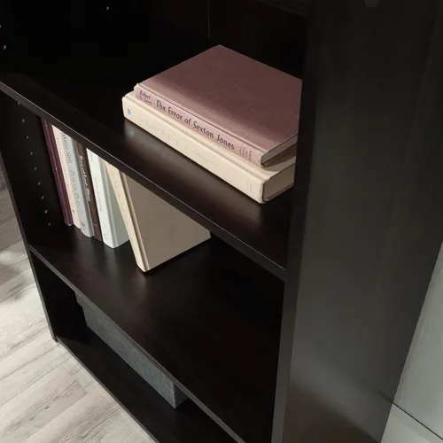 Miniatura 5 de Sauder Beginnings - Librero de 3 estantes, estantería con estantes de almacenamiento ajustables, en acabado de madera media Cinnamon Cherry