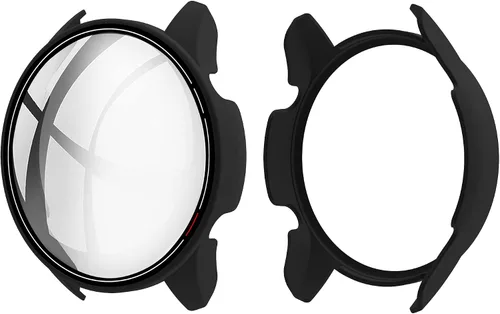 Miniatura 7 de Paquete de 2 fundas con protector de pantalla de vidrio templado compatible con Xiaomi Mi Watch, dureza 9H 360°, carcasa de PC completa negra +