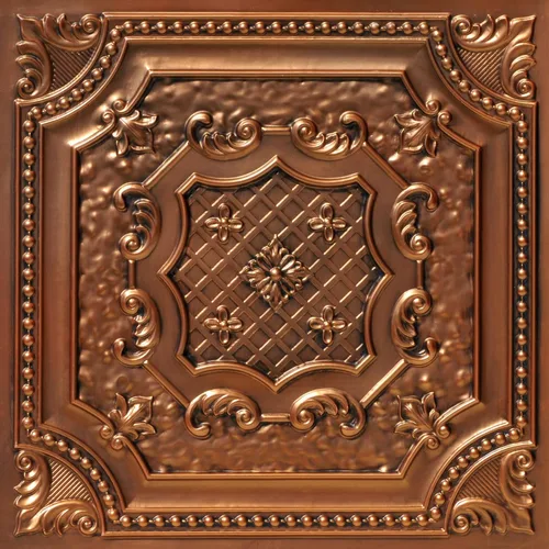 Miniatura 32 de from Plain to Beautiful in Hours DCT04 Elizabelthan Shield - Azulejo de techo de PVC de 2 x 2 pies (cubiertas / 200 pies cuadrados), gris pardo