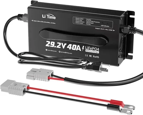Miniatura 10 de LiTime 24V 20A LiFePO4 Battery Charger, IP67 Waterproof 24V Lithium Battery Charger with Battery Activation, Smart 3-Stage Charger for RV, Marine