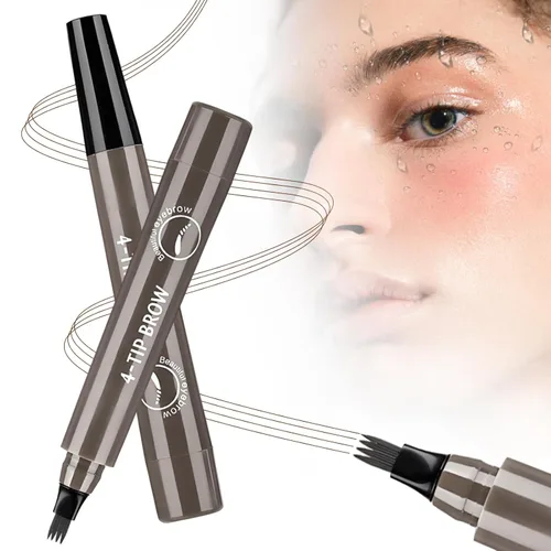 Miniatura 7 de Microblading - Lápices de cejas para mujer, 2025 actualizados, impermeables, de cuatro puntas, lápiz de cejas natural de larga duración con trazos