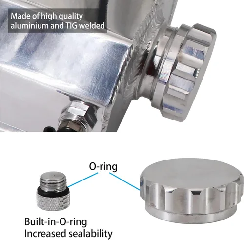 Miniatura 4 de Tapa de aluminio universal del depósito del tanque de expansión del desbordamiento del refrigerante de agua de la aleación 2L