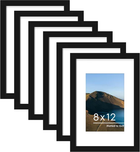 Miniatura 36 de PEALSN - Juego de 6 portarretratos de 5 x 7 pulgadas para fotos de 4 x 6 pulgadas con paspartú/5 x 7 pulgadas sin paspartú, para montaje en Negro