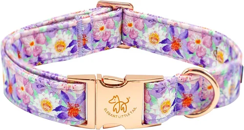 Miniatura 45 de Elegant little tail Collar para perro de Pascua, collar de perro con estampado de huevos de conejo, collar para mascotas, collar rosa para perros
