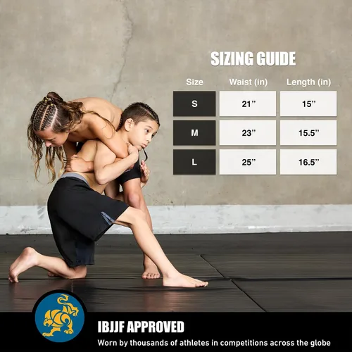 Miniatura 6 de Elite Sports Pantalones cortos de entrenamiento para niños MMA BJJ No GI UFC, pantalones cortos deportivos para niños y niñas, pantalones cortos