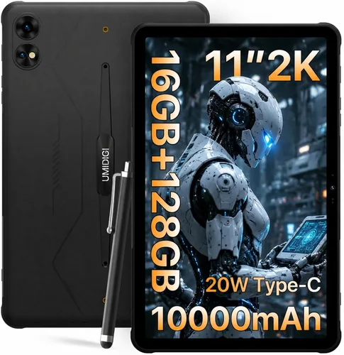 UMIDIGI 2K 11 pulgadas Tablet Resistente Android, Active T1 Octa-core 16GB RAM+128GB ROM, 10000mAh, Cámara 16+16+8MP Tablet Resistente al Agua con