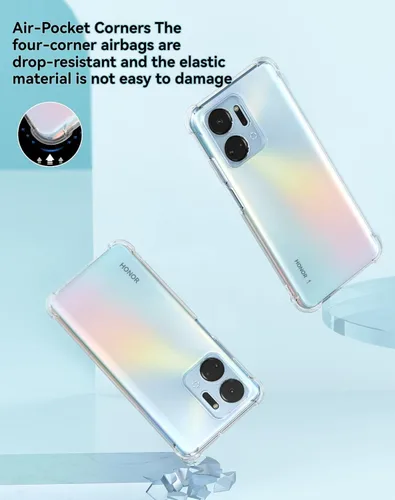 Miniatura 3 de USTIYA Funda para Honor X7A Clear TPU Cuatro Esquinas Cubierta Protectora Transparente Suave