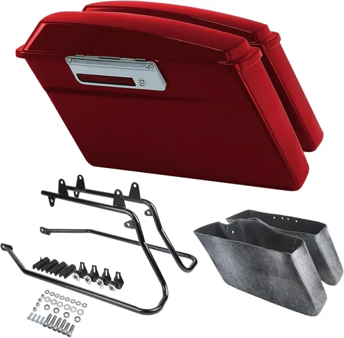 Miniatura 53 de Kit de soporte de conversión para alforjas extendidas de 4" TCMT, compatible con Harley Heritage Softail Fatboy FLSTF Breakout 1984-2017, negro