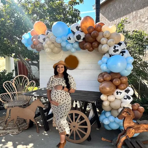 Miniatura 6 de Juego de 60 globos de vaca azul y marrón, globos de vaca marrón y azul de 12 pulgadas para fiestas de adultos, decoración de fiesta temática