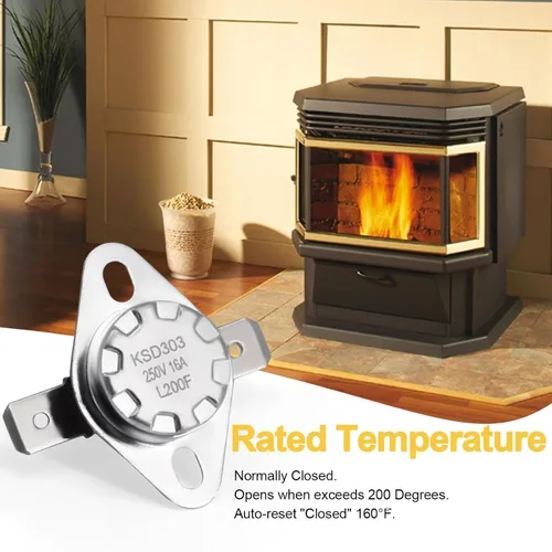 Miniatura 5 de SRV230-0900 Interruptor de límite alto para estufas de pellets Quadra-Fire Classic Bay 1200i y CB1200. Termodisco de sensor de seguridad de disco
