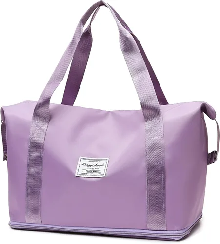 Bolsa de lona de viaje, Bolsa de gimnasio deportiva, Bolsa de hombro para fin de semana, Púrpura, Matata Bolsa de viaje de viaje, bolsa de gimnasio