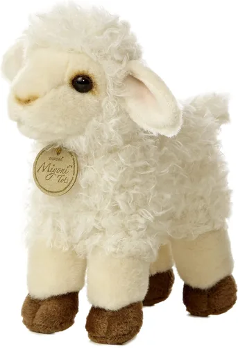Miniatura 3 de Muñeco de peluche de cordero bebé Aurora World Miyoni, 7 pulgadas Crema