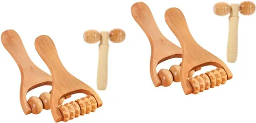Miniatura 10 de 1 Unidades Rodillo Facial Cuerpo Er Auto Pierna Brazo Alivio de la Mano Pie Ers Masaje Masaje de Tejidos Masaje Mujeres Cuello Cara DIY Madera