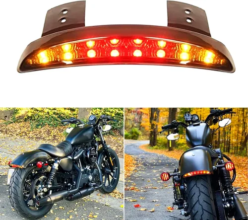 DREAMIZER Luz Trasera LED para Motocicleta, Borde del Guardabarros, Luz de Freno con Señales de Giro para Sportster XL883N XL1200N XL1200V XL1200X